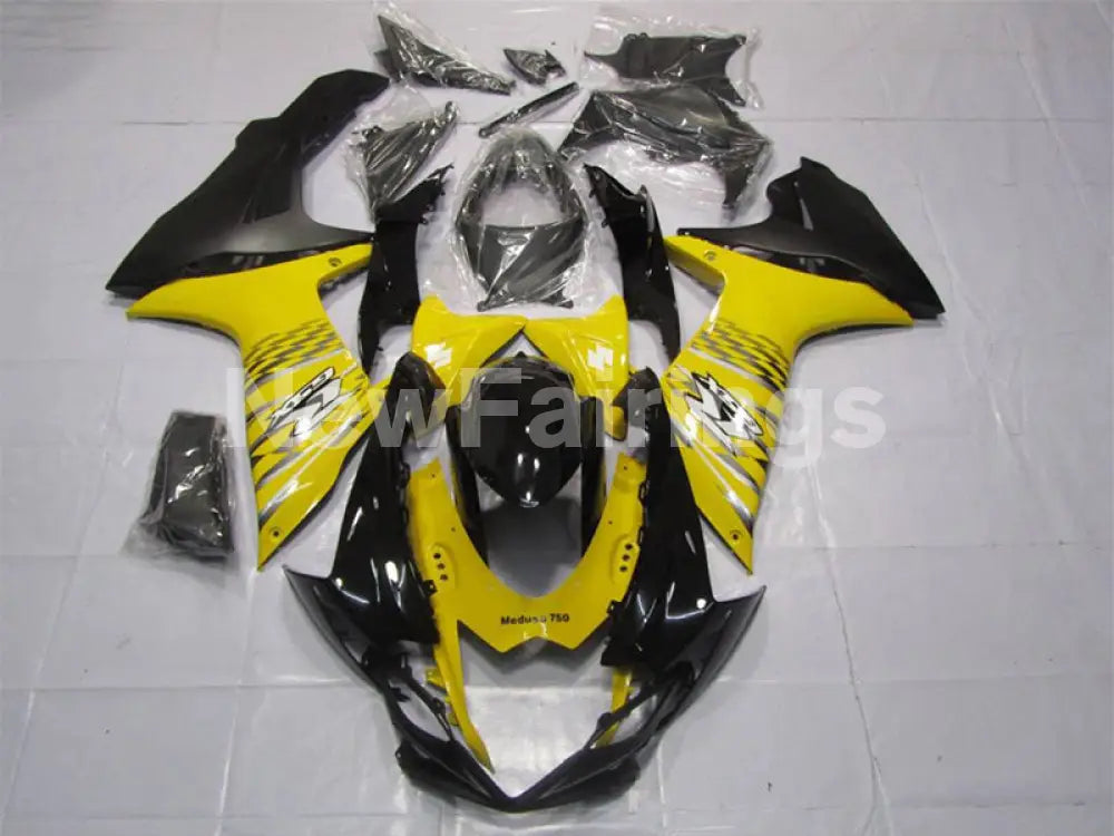 Yellow and Black Factory Style GSXR750 Fairing Kit Includes Front