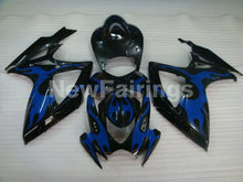 Load image into Gallery viewer, Black and Blue Flame - GSX-R600 06-07 Fairing Kit -