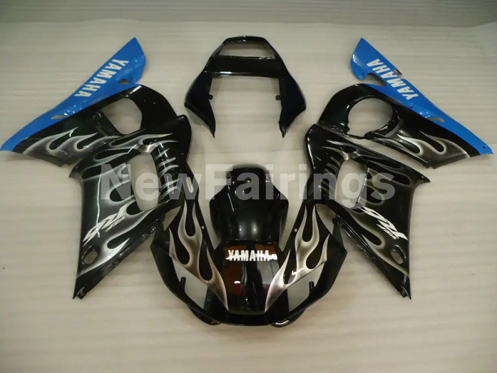 Black and Blue Grey Flame - YZF-R6 98-02 Fairing Kit Vehicles & Parts > Vehicle Parts & Accessories > Motor Vehicle