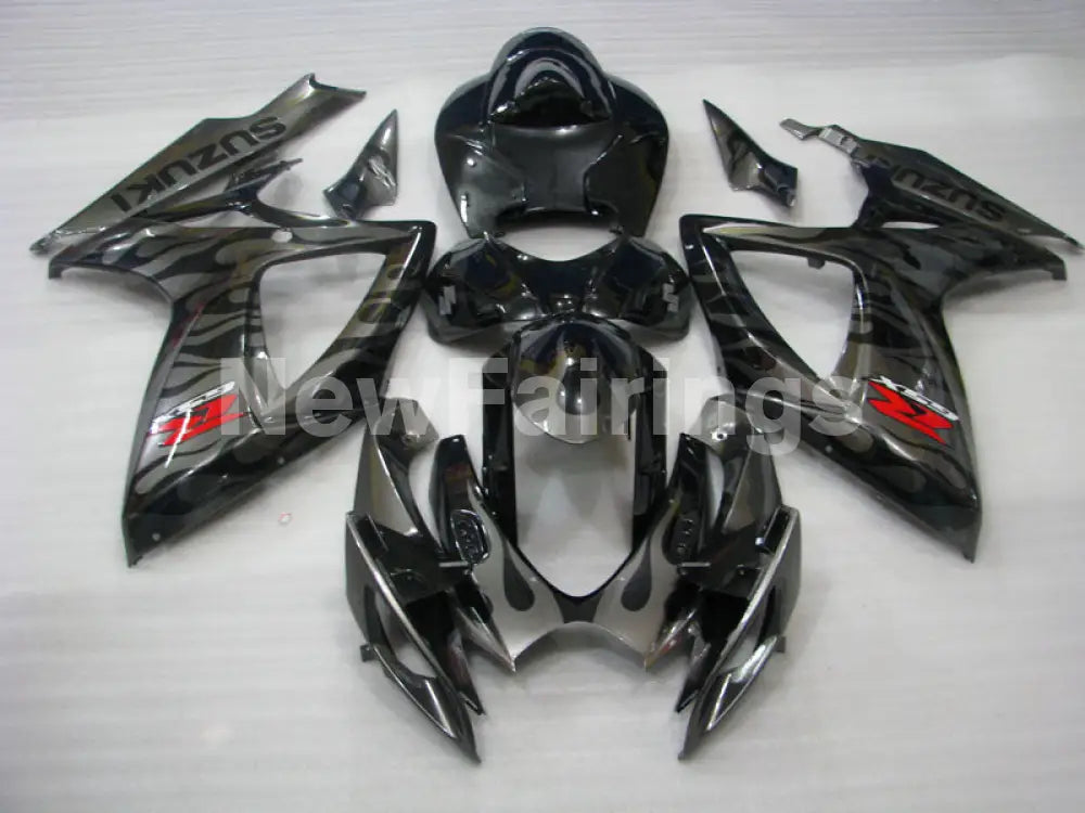 Black and Grey Flame - GSX-R750 06-07 Fairing Kit Vehicles