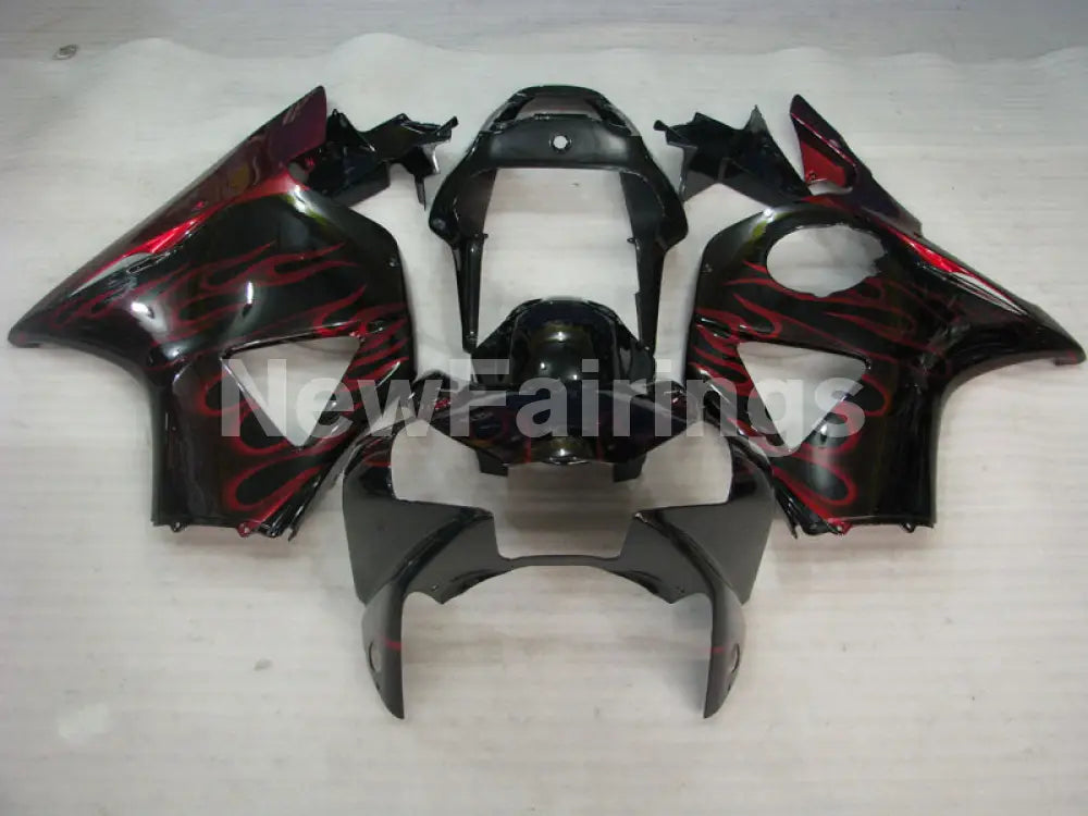 Black and Red Flame - CBR 954 RR 02-03 Fairing Kit -