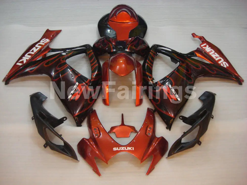 Black and Red Flame - GSX-R750 06-07 Fairing Kit Vehicles &