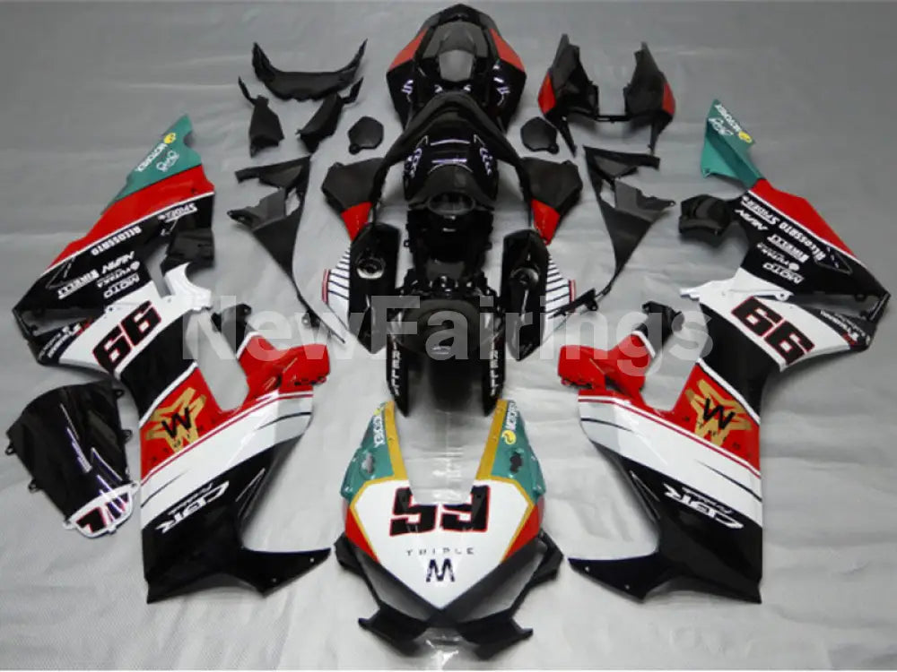 Black and Red Green MOTOREX - CBR1000RR 17-23 Fairing Kit -