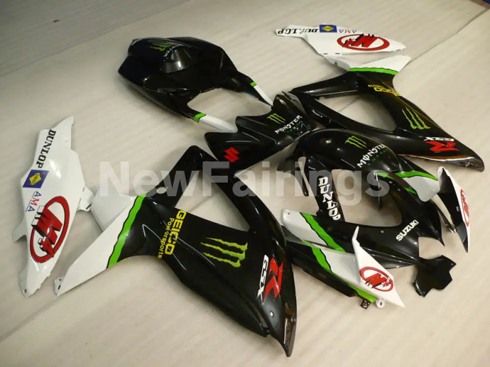 Black and White Green Monster - GSX-R600 08-10 Fairing Kit