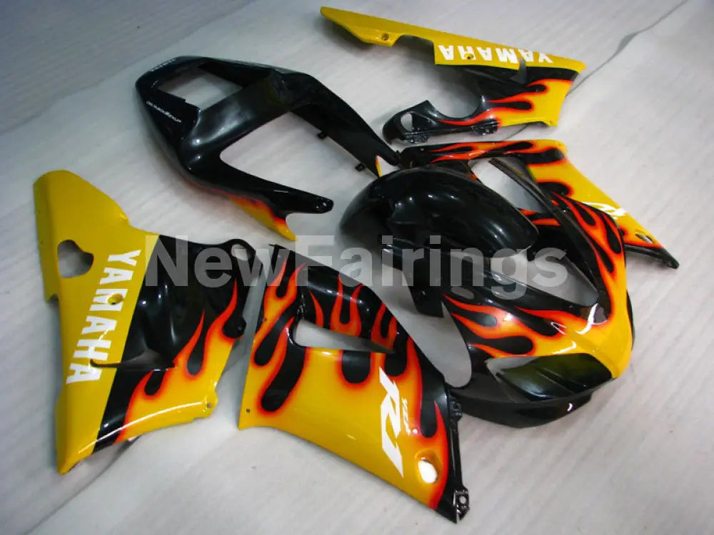 Black and Yellow Flame - YZF-R1 98-99 Fairing Kit