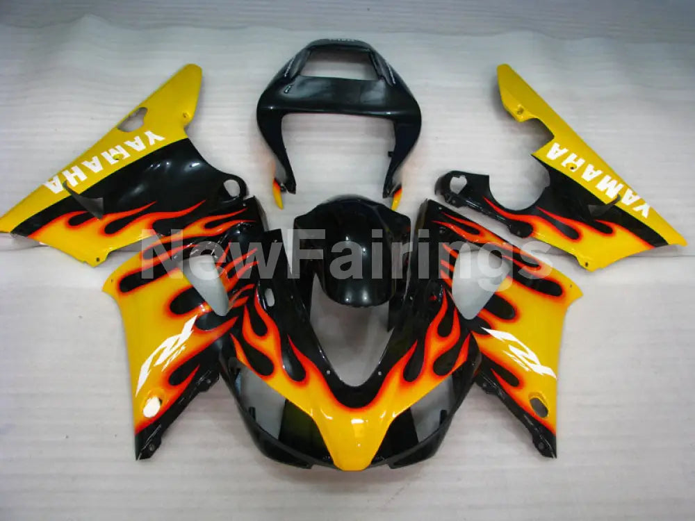 Black and Yellow Flame - YZF-R1 98-99 Fairing Kit