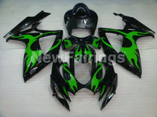 Load image into Gallery viewer, Black and Green Flame - GSX-R600 06-07 Fairing Kit -