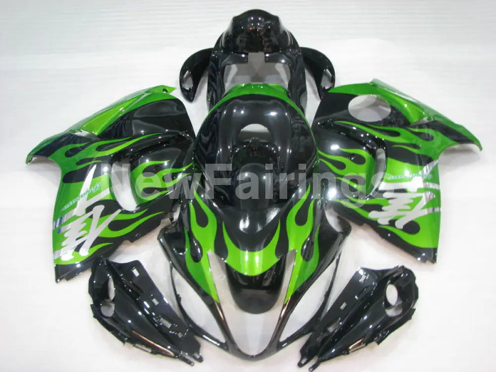 Black and Green Flame - GSX1300R Hayabusa 08-20 Fairing Kit