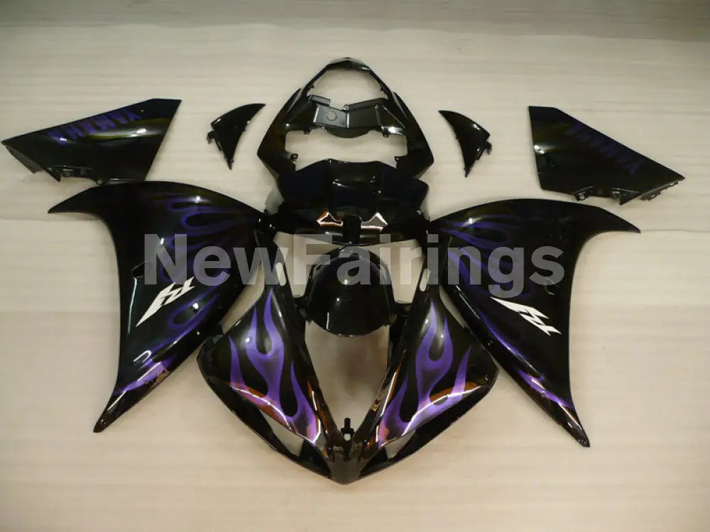 Black Purple Flame - YZF-R1 12-14 Fairing Kit - Vehicles &