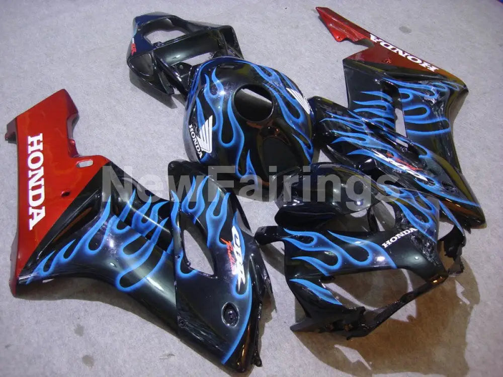 Black Red and Blue Flame - CBR1000RR 04-05 Fairing Kit -