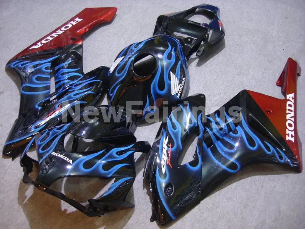 Black Red and Blue Flame - CBR1000RR 04-05 Fairing Kit -