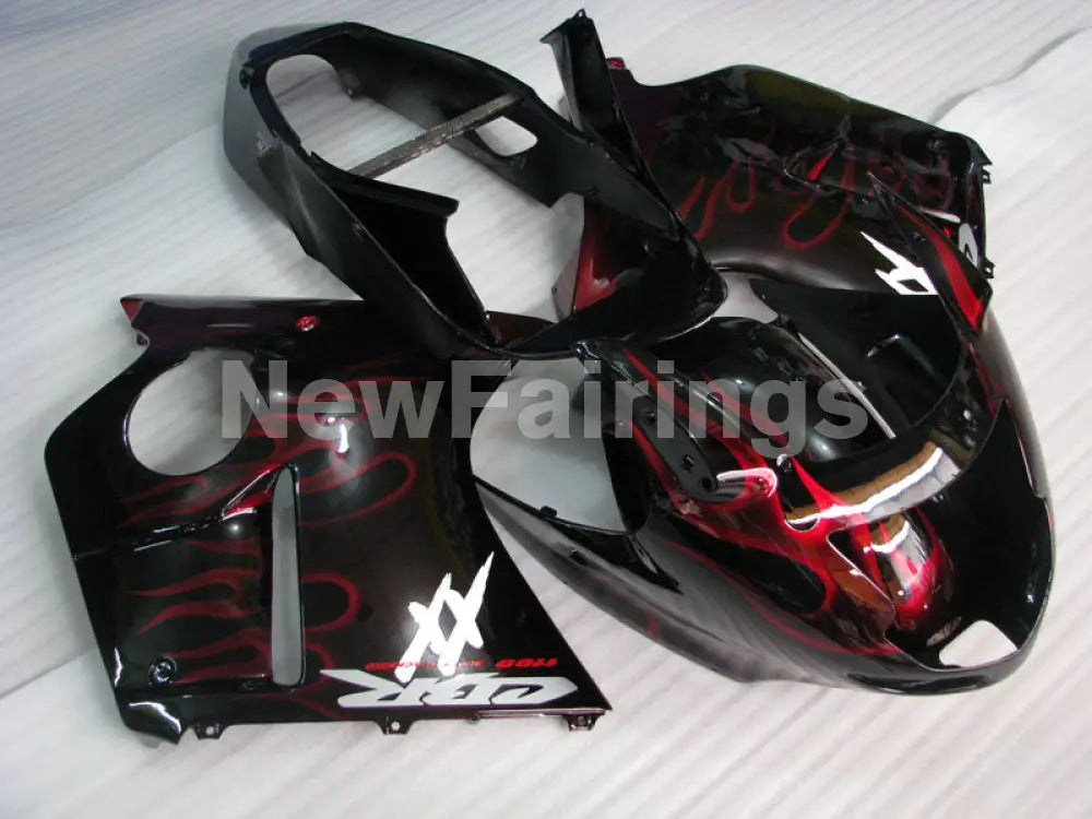 Black Red Flame - CBR 1100 XX 96-07 Fairing Kit - Vehicles &