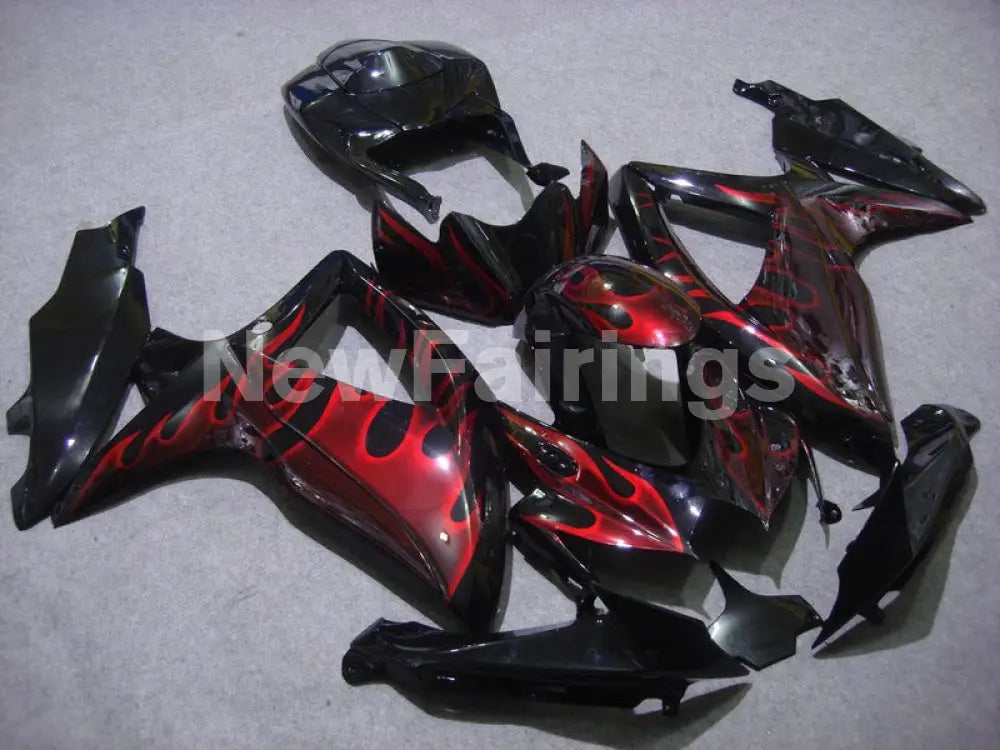 Black Red Flame - GSX-R750 08-10 Fairing Kit Vehicles &