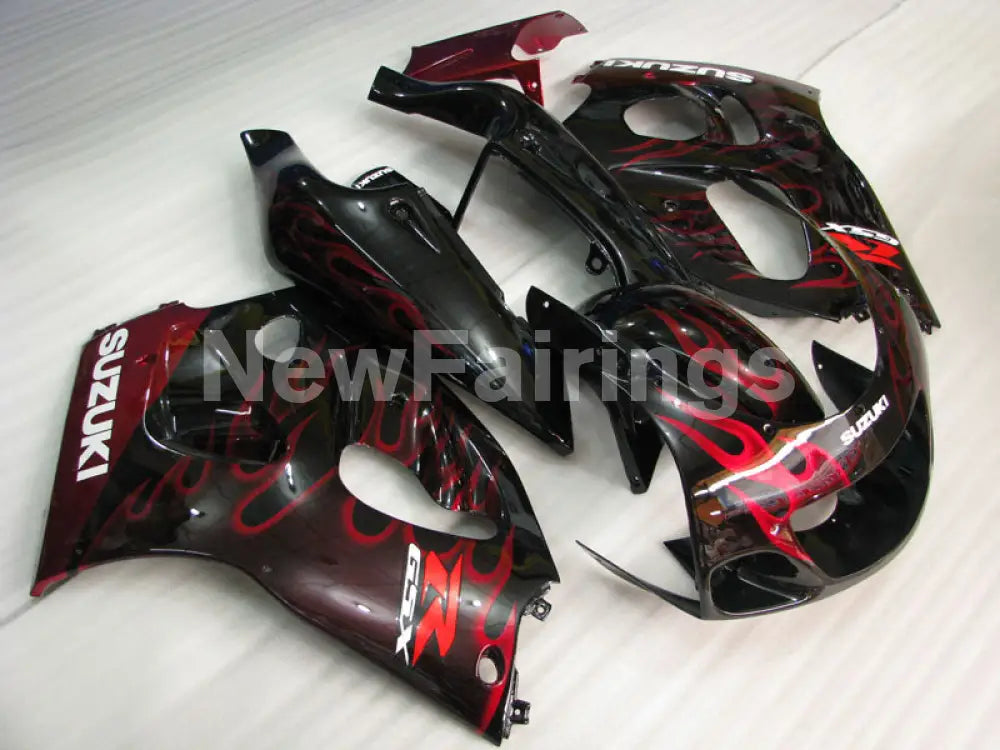 Black and Red Flame - GSX-R750 96-99 Fairing Kit - Vehicles