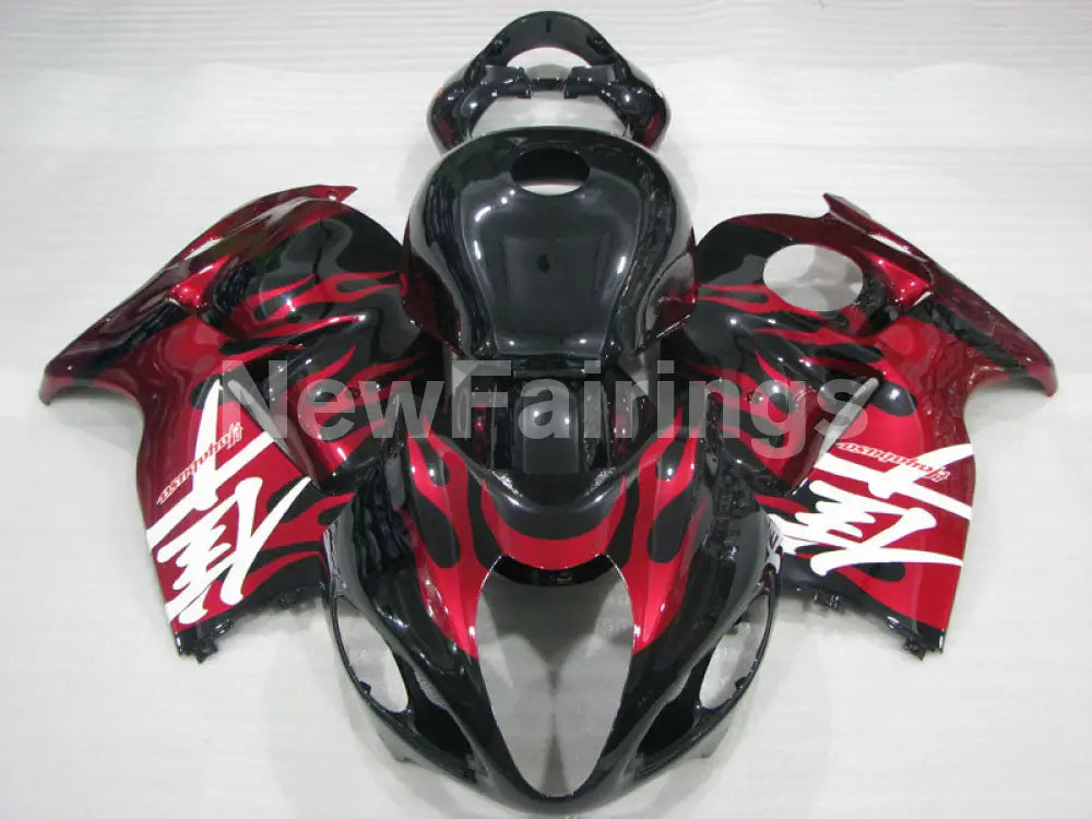 Black Red Flame - GSX1300R Hayabusa 99-07 Fairing Kit