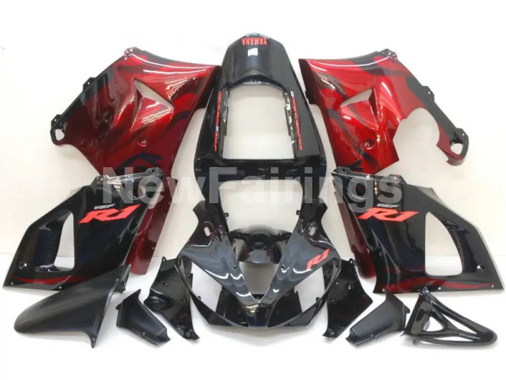 Black Red Flame - YZF-R1 00-01 Fairing Kit - Vehicles &