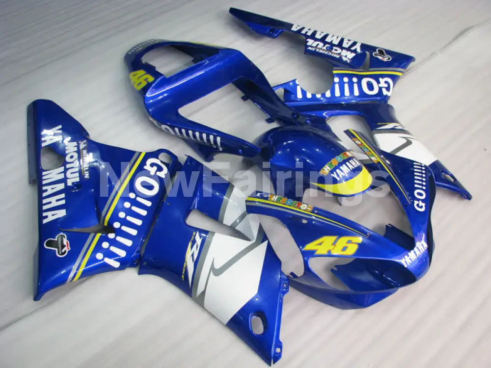 Blue and White GO - YZF-R1 00-01 Fairing Kit - Vehicles &