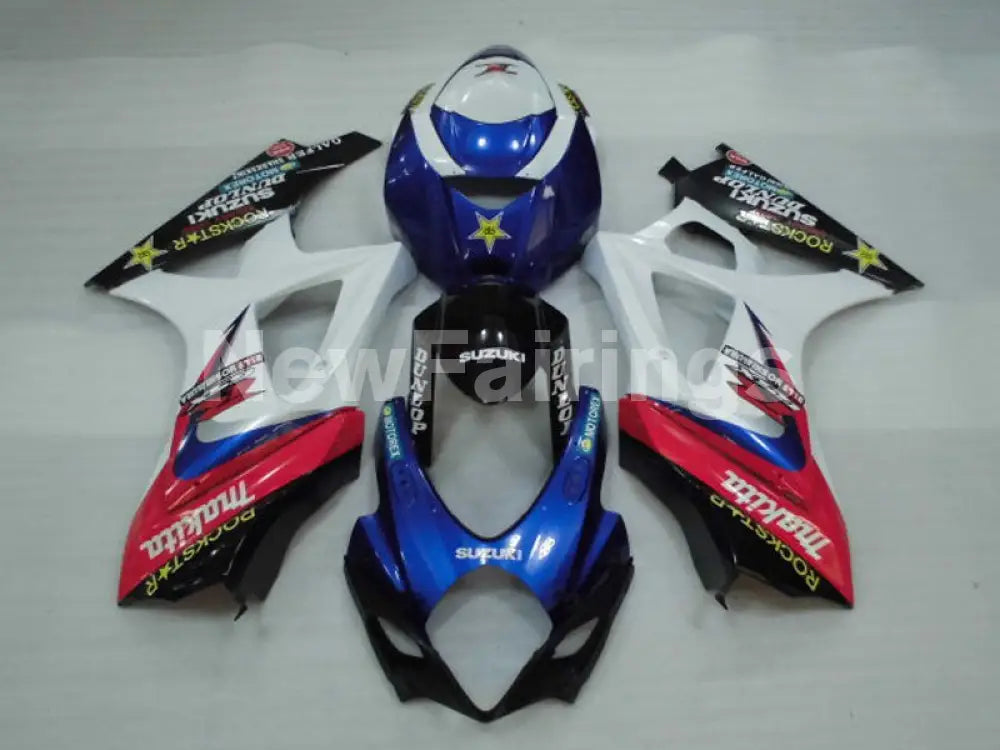 Blue and White Red ROCKSTAR - GSX - R1000 07 - 08 Fairing