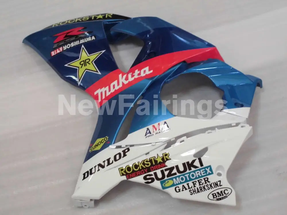 Blue and White ROCKSTAR - GSX - R1000 09 - 16 Fairing Kit