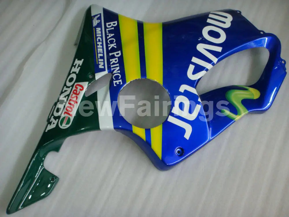 Blue and Yellow Green Movistar - CBR600 F4 99-00 Fairing Kit