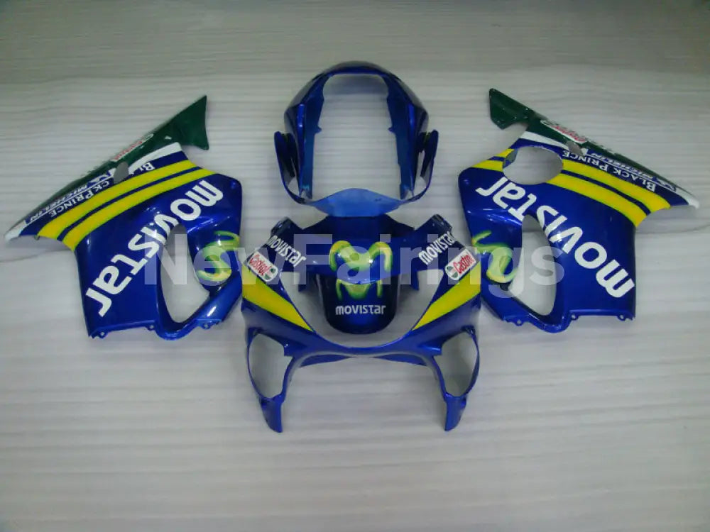 Blue and Yellow Green Movistar - CBR600 F4 99-00 Fairing Kit