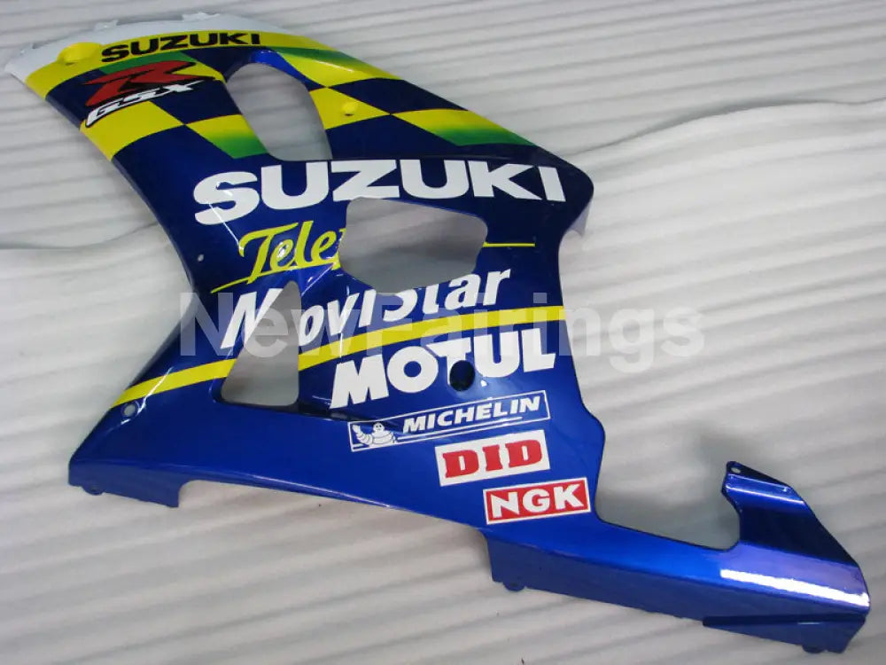 Blue and Yellow Movistar - GSX-R600 01-03 Fairing Kit -