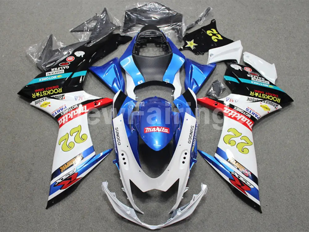 Blue and White Black ROCKSTAR - GSX-R600 11-24 Fairing Kit