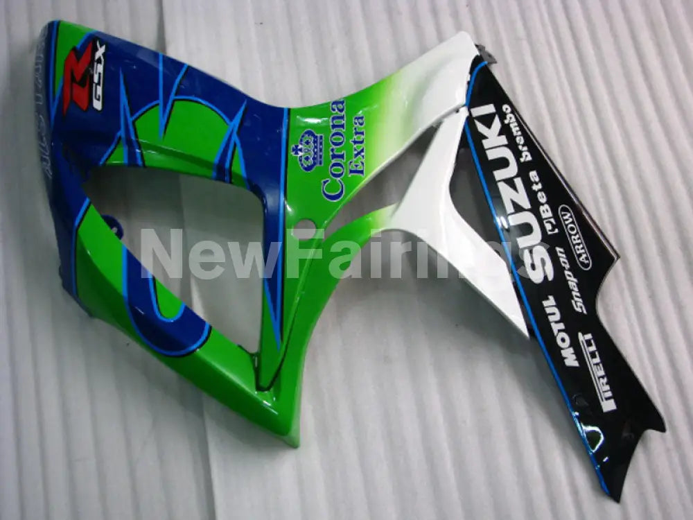 Green and White Blue Corona - GSX-R600 06-07 Fairing Kit -