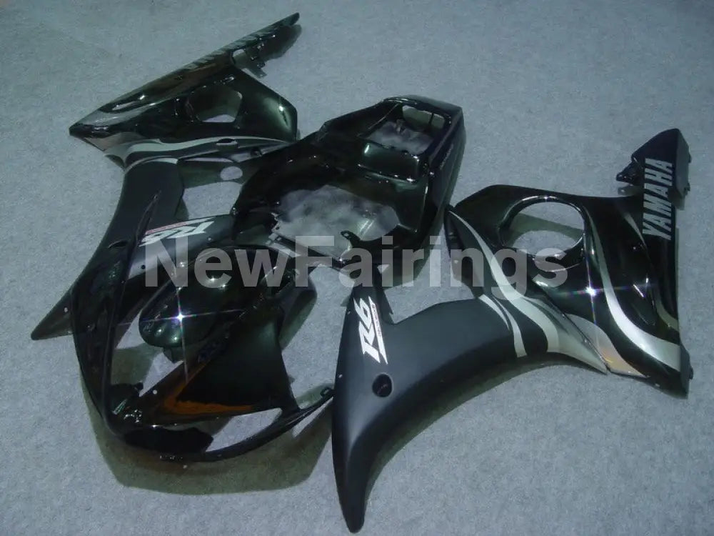 Matte Black and Silver Factory Style - YZF-R6 03-04 Fairing Kit Vehicles & Parts > Vehicle Parts & Accessories > Motor