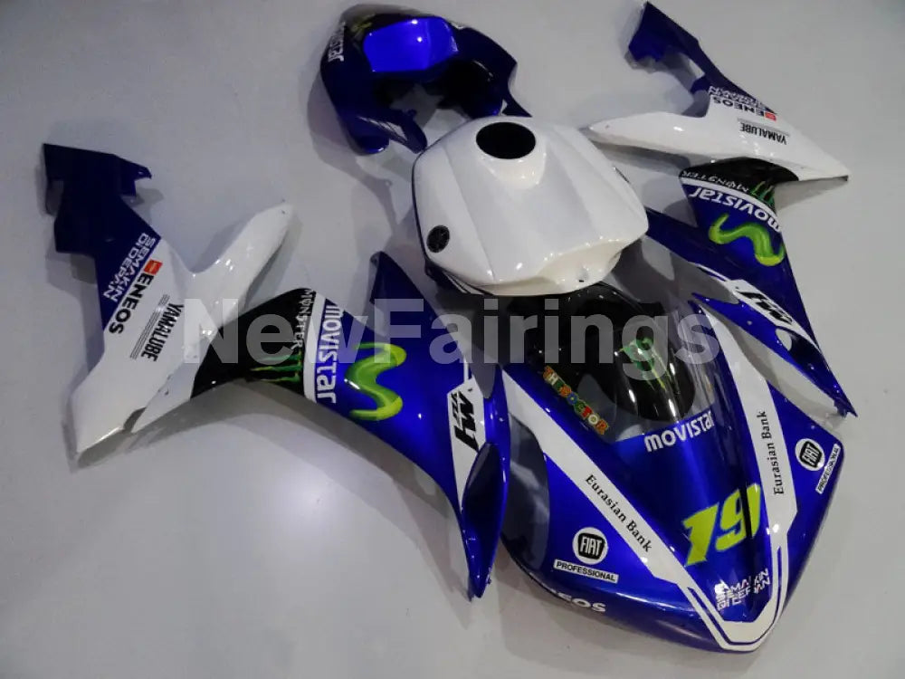 Number 19 White and Blue Black Monster - YZF-R1 04-06