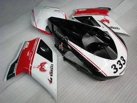 Number 333 Black and White Red Factory Style - Ducati 1198