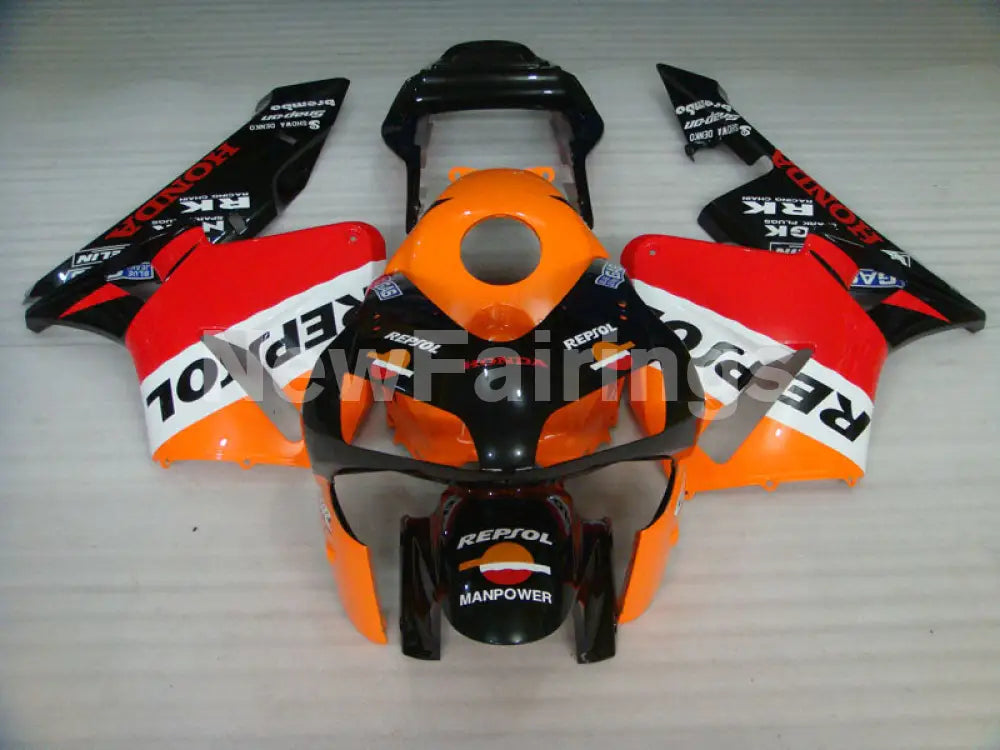 Orange and Black Red Repsol - CBR600RR 03-04 Fairing Kit -