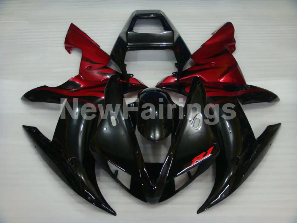 Red and Black Flame - YZF-R1 02-03 Fairing Kit - Vehicles &