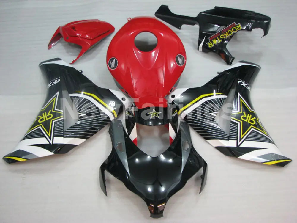 Red and Black ROCKSTAR - CBR1000RR 08-11 Fairing Kit -