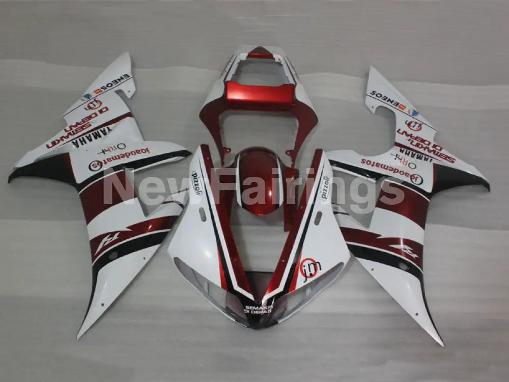 White and Wine Red joaodematos - YZF-R1 02-03 Fairing Kit