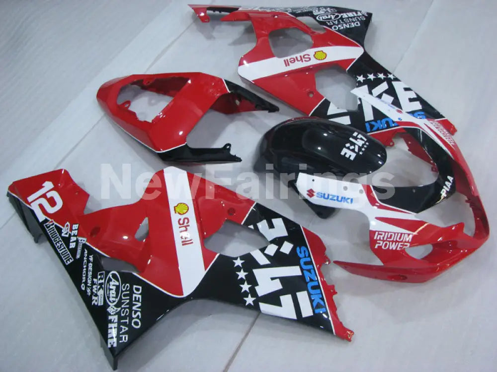 Red and Black White Factory Style - GSX-R600 04-05 Fairing