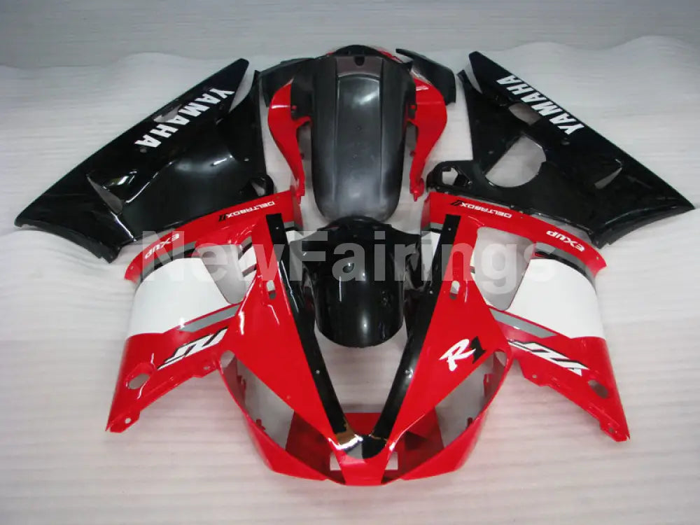 Red and Black White Factory Style - YZF-R1 00-01 Fairing