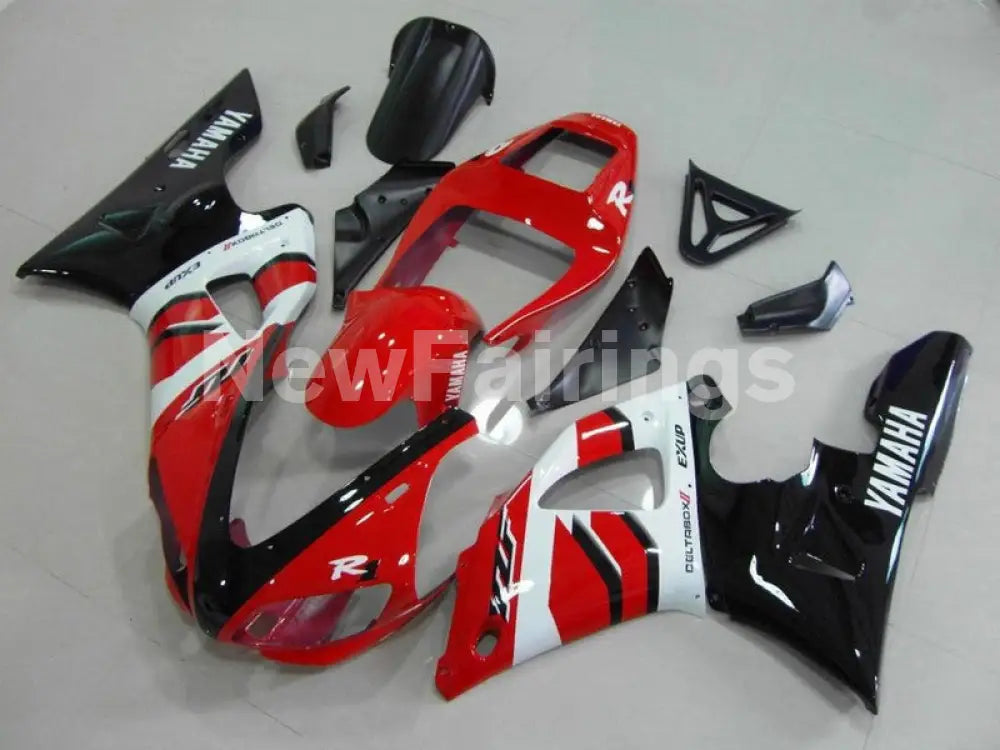 Red and Black White Factory Style - YZF-R1 98-99 Fairing