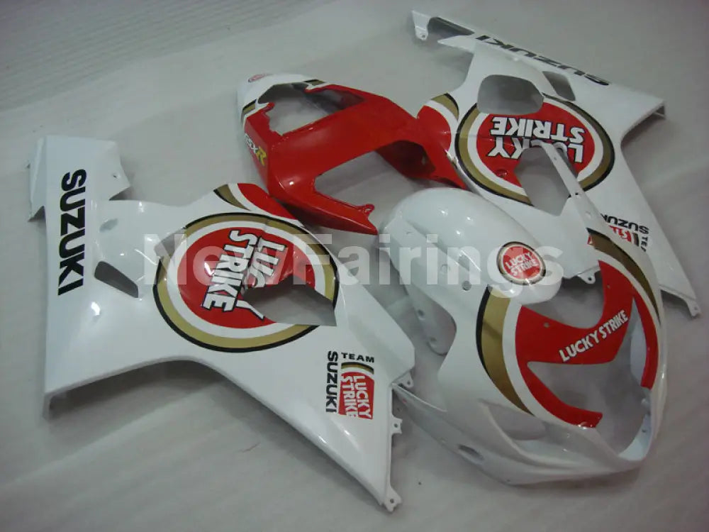 Red and White Lucky Strike - GSX-R600 04-05 Fairing Kit -