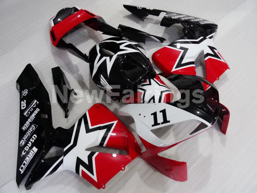 Red and Black Star - CBR600RR 03-04 Fairing Kit - Vehicles &