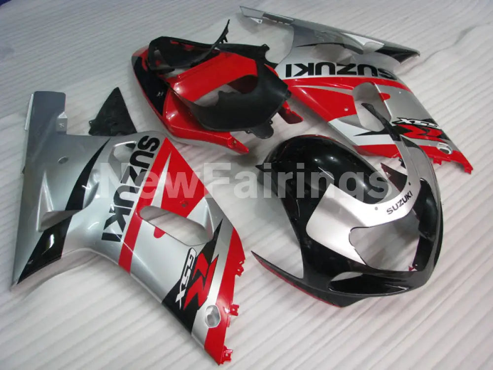 Silver and Red Black Factory Style - GSX-R750 00-03 Fairing