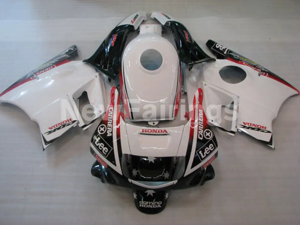 White and Black Red Lee - CBR600 F2 91-94 Fairing Kit -