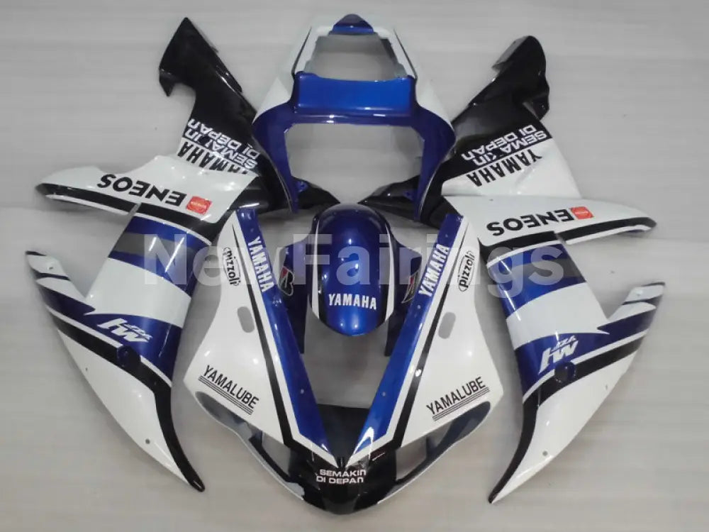 White and Blue Black ENEOS - YZF-R1 02-03 Fairing Kit