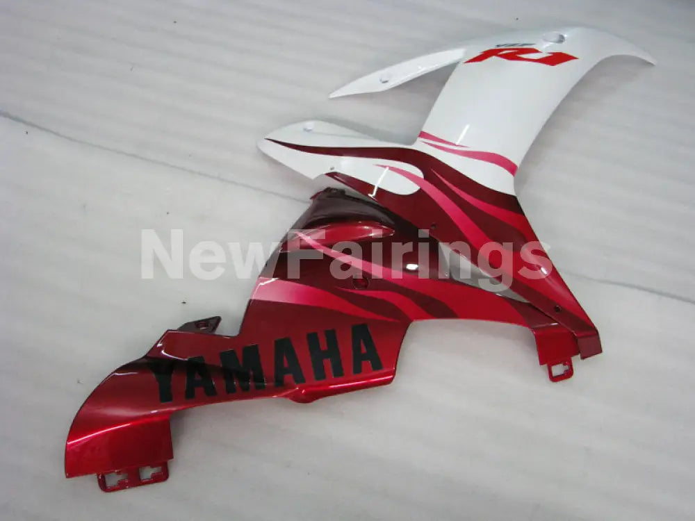 White and Wine Red Flame - YZF-R1 02-03 Fairing Kit