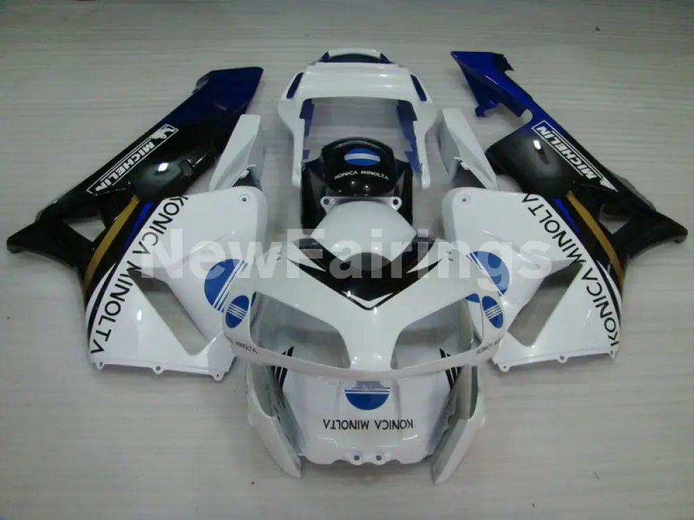 White Black and Blue Konica Minolta - CBR600RR 03-04 Fairing