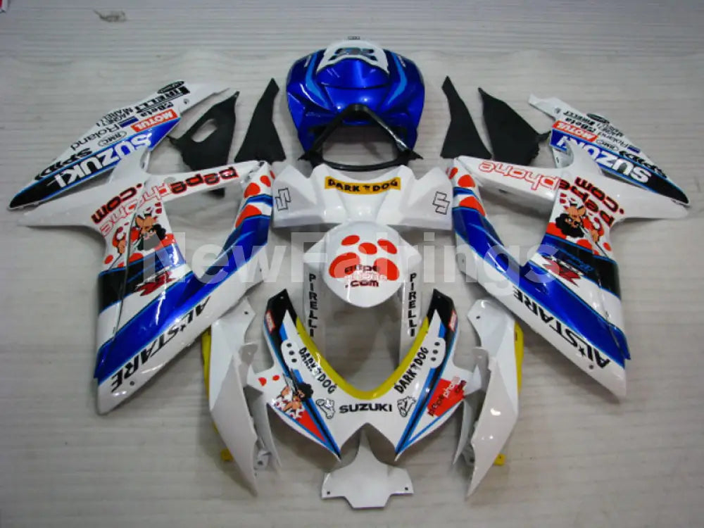 White and Blue Dark Dog - GSX-R750 08-10 Fairing Kit