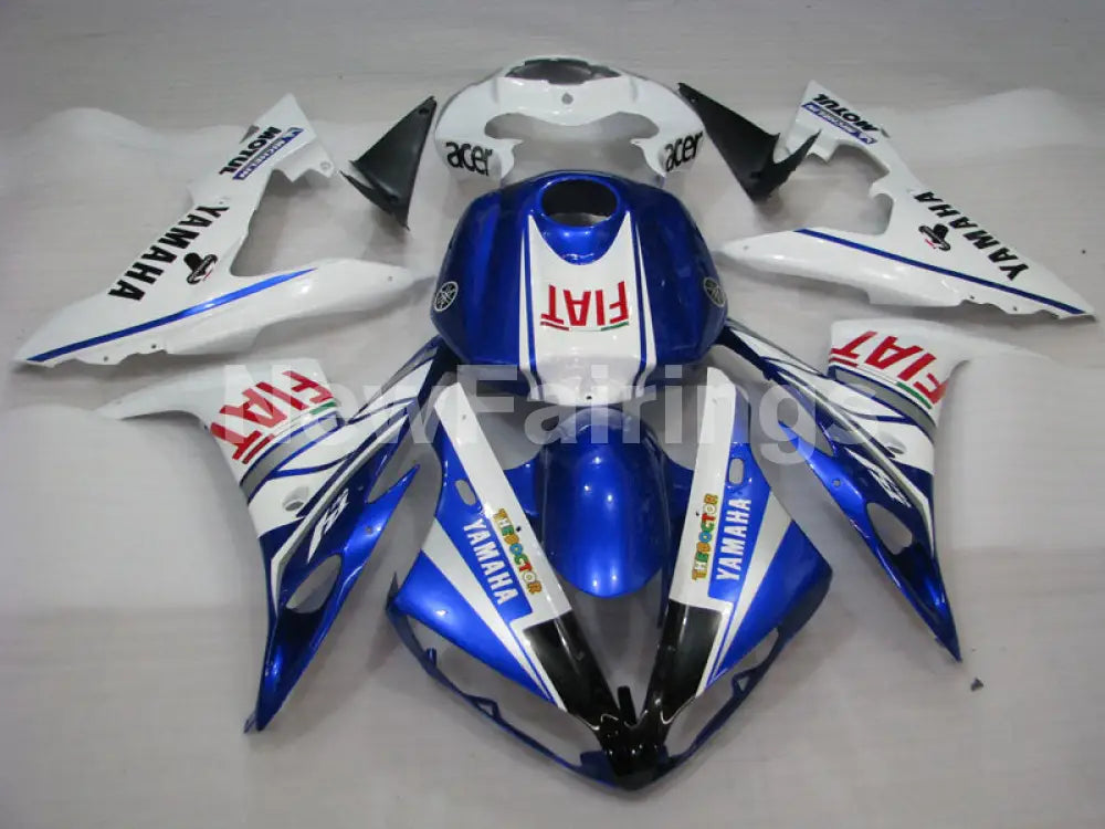 White and Blue FIAT - YZF-R1 04-06 Fairing Kit - Vehicles &