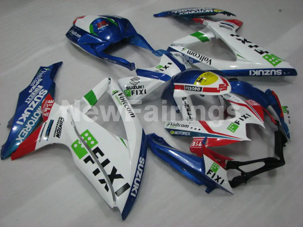 White and Blue Red MOTOREX - GSX-R750 08-10 Fairing Kit