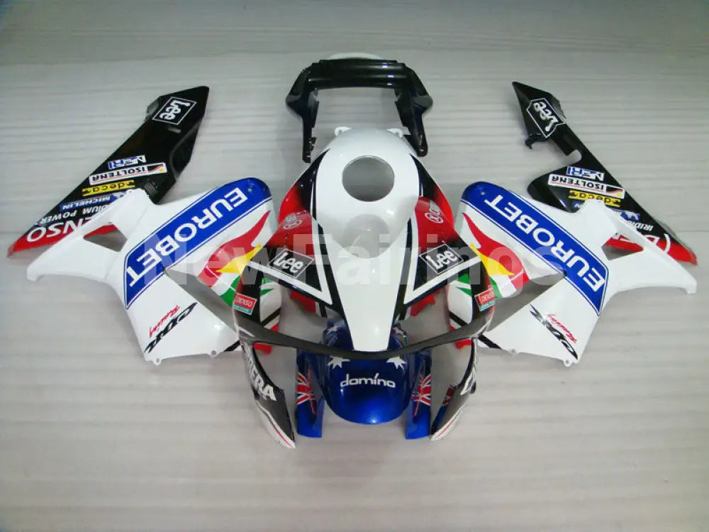 White and Red Blue Lee - CBR600RR 03-04 Fairing Kit -