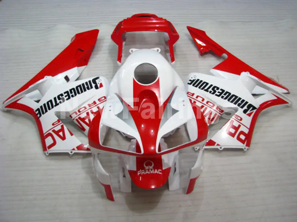 White and Red PRAMAC - CBR600RR 03-04 Fairing Kit - Vehicles